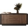 Web Convenienza Madia con 2 Ante e 3 Cassetti Made in Italy - Credenza Contenitore Collezione Sky per Soggiorno Cucina Ingresso Sala da Pranzo Mobile Design moderno originale - Lava/mercure