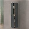 Dmora - Mobile colonna Williamsburg, Pensile bagno sospeso a 2 ante, Armadio alto, 31x26h135 cm, Antracite e Rovere