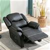 ZYLOYAL10 Poltrona relax e sdraio singola, in pelle PU, con poggiapiedi, XXL, colore: nero