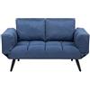 Beliani Divano letto con rivestimento blu navy