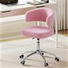 Luxstein Sedia Ufficio Ergonomica, Sedia Scrivania | Sedia Vanity con Ruote Altezza Regolabile Schienale, per Studio Ufficio Camera, Sherpa, Rosa