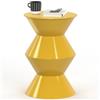 IDMarket - Tavolino rotondo, punta del divano, comodino Irene 30 cm metallo giallo scuro