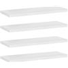 SPRINGOS Set di 4 scaffali da parete in metallo MDF, 40 cm, bianco, nero, scaffalatura da appendere moderna e decorativa, per cucina, soggiorno, bagno, ufficio, accessori di montaggio inclusi