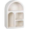ROCKING GIFTS Arco di mensola pensile in Legno MDF Bianco con 4 incavi Irregolari, Decorazione Originale Boho per la conservazione, 60 cm
