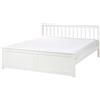 Beliani Letto matrimoniale in legno di Pino bianco con Rete a Doghe 160 x 200 cm