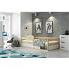 Interbeds Letto singolo Montessori 160x80cm letto da terra in legno di pino naturale con rete a doghe e protezione anticaduta (Naturale)