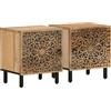 Cervaline Comodini 2pz 40x33x46 cm in Legno Massello di Mango,Mobili,Tavoli,Comodini,16.53 kg -358209