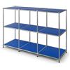 Floordirekt Scaffale - Blu 116x40x82cm - 3 Ripiani Scaffale in Metallo - Sideboard & Lowboard - Libreria Aperta - Scaffale a Cubi - Concept Epure MK-018