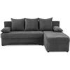 AVANTI TRENDSTORE - Polaria - Divano ad angolo in microfibra di colore grigio scuro, con funzione letto e cassettone integrato. Dimensioni LAP 191x87x142 cm