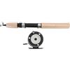Qcwwy Canna da Pesca Sul Ghiaccio Ultraleggera da 75 Cm e Mulinello Combinato in Fibra di Vetro con Manico in EVA, Mulinello da Spinning in Metallo Attrezzatura Invernale per Pesce Persico Crappie,