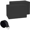 Qianly Mattoncini Mind-Body con Cinghia Antiscivolo Kit Blocchi Mind-Body e Cinghia Elastico Attrezzatura per Principianti, Nero
