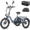 Fafrees Triciclo Elettrica F20 Mate Bici Elettrica Pieghevole a 3 Ruote 48V21Ah Batteria Rimovibile, Autonomia 65-115km, Ebike per Adulti Uomo Donna, Freni a disco idraulici, con Borsetta, Blu