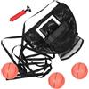 SAFIGLE Canestro da Basket per Trampolino Pieghevole, Kit con Pallone e Pompa, Nero, in PVC, Epe, Tessuto Oxford e PE, Accessorio per Trampolino e Famiglie, Uso Interno ed Esterno