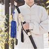 AKLOSIPY TJ15319-02 Nappa per Spada Taiji, Nappa per Spada Kung Fu in Seta Ghiacciata per Arti Marziali Cinesi, Accessorio Corto per Blu Reale con Perlina Casuale (Pugnale blu reale)