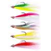 Lastdaytime 5pcs Pesca Bucktail Teaser Ganci Con Realistico Scivolo Azione E Lampeggiante Mylar Per Predator Attrazione