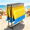 Labasuan Porta giubbotti di salvataggio mobile per spiaggia, scaffale portaoggetti per attrezzatura da piscina con ruote girevoli, può contenere fino a 20 mute e giubbotti di salvataggio(H-120cm)