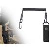 KAPSING Cordino tattico, portachiavi a spirale nero, cordini elastici per la pesca, cordino tattico per pistola spray al peperoncino, attrezzatura di sicurezza, estensibile a 120 cm