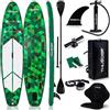 THUNDER SUP Board Gonfiabile 350 cm con Sedile da Kayak - Set Stand Up Paddle Board con Pompa, Pagaia e Zaino - Extra Stabile fino a 150 kg per Adulti e Principianti (VERDE/NERO)