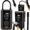 Renovey HT-0188 Pompa elettrica per bicicletta con compressore, 150 PSI/10,3 bar, pompa ad aria portatile per bicicletta, auto e moto, display LCD, arresto automatico, USB-C, luce LED