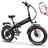 KAISDA Bicicletta Elettrica Pieghevole E-Bike,Bici Elettrica 20×4.0 Fat Tire Bici Elettrica da 48V 15Ah Batteria Rimovibile,Cambio a 7 Velocità,App,Display LCD da per Ogni Terreno,Nero&Blu