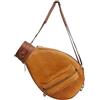 rockible Tennis Borsa Spalla Borsa Racchette Custodia Tracolla Zaino Monospalla in Pelle Sintetica Elegante con Design Retrò E Scomparto Principale Dedicato, Marrone Scuro