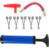 Luxshiny Pompa per Palloni da Basket Portatile, Kit di Gonfiaggio Riutilizzabile, Pp e Lega di Alluminio, Design Ergonomico, Alta Pressione, Blu, per Sport e Uso Quotidiano