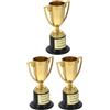 Sosoport Mini Trofei in Plastica Oro, 3 Pezzi, Coppe Premiazioni Leggere per Feste di Compleanno e Cerimonie Riutilizzabile