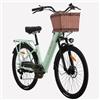 Antgooat 26 Bici Elettrica Donna, Bicicletta Elettrica Città a Pedalata Assistita, 250W City Ebike per Pendolari, Li-Batteria Rimovibile 48V 10.4Ah, Viene Fornito Con Un Cestino E Un Portapacchi (Green)
