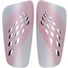 Hellery Parastinchi Bambini Calcio Parastinchi Protezione Rinforzata Assorbimento Urti Canali di Ventilazione Forma Anatomica in PP EVA Adatti a Allenamento, Rosa+Bianco, L