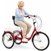 VOPLIVAT Triciclo for adulti da 24 pollici, 7 velocità, 3 ruote(Red)