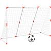 Fengshui Porta da calcio 2 in 1, 184 x 64 x 124 cm, bianco | Per interni ed esterni, pallone gonfiabile con pompa, facile da montare, salvaspazio