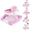 COSTWAY 6 in 1 Girello per Bambini, Passeggino Primi Passi con Altezza Regolabile, Girello Convertibile Pieghevole con Vassoio Rimovibile Musicale Giocattolo, per Bambini 6+ Mesi (Rosa)