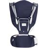 SONARIN 3-in-1 Leggero Marsupio Neonati con Sedile,Multifunzionale Traspirante Portantina Porta Bambino Fascia Porta Bebè con Cappuccio Rimovibile,Multi-Posizioni per Neonati(Blu)