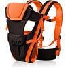 SONARIN All Season Marsupio Neonati con portabiti con cinghia variabile e schienale rimovibile,Ergonomico,Sicuro, Confortevole, adattato al crescente sviluppo del tuo bambino(Arancione)