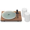 Pro-Ject + Sonos T1 EVO BT noce + Era 100 bianco opaco (set di 2)