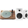 Pro-Ject + Kanto ORA4 bianco opaco (confezione da 2) + T1 EVO BT noce
