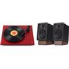 Rega + Onkyo GX-10DB nero (lot de 2) + Planar 2 laccato rosso con testina Nd3