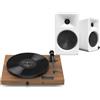 Pro-Ject + Kanto ORA4 bianco opaco (confezione da 2) + Juke Box E1 noce