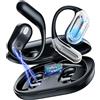 CoolJumper Cuffie Open Ear Bluetooth 6.1 con IA, 50 Ore Auricolari Sportive con Ganci Auricolari Flessibili, Touch Intelligente, Ricarica Rapida 1 Ora, Custodia Ricarica Doppio LED Cuffie Running Senza Filo
