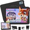 DMOAO Tablet per bambini 10 pollici Android 15 con 30 GB di RAM, 5G WiFi 6, controllo parentale, 8-core, 8 MP + 5 MP, 6000 mAh, tablet per bambini con custodia protettiva EVA + supporto girevole a 360