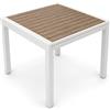 Totò Piccinni Tavolo USTICA Allungabile 90/180 cm Alluminio e Effetto Legno (Bianco)