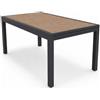 Totò Piccinni Tavolo USTICA Allungabile 135/270 cm Alluminio e Effetto Legno (Antracite)