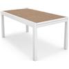 Totò Piccinni Tavolo USTICA Allungabile 135/270 cm Alluminio e Effetto Legno (Bianco)
