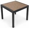 Totò Piccinni Tavolo USTICA Allungabile 90/180 cm Alluminio e Effetto Legno (Antracite)
