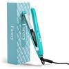 Farery Mini-Haarglätter, piastra per capelli mini in ceramica per capelli corti/curli, frangia, leggera e portatile, piccole piastre, tensione universale per viaggi, custodia, blu