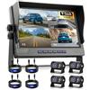 VECHTEL 4 cavi per fotocamera posteriore con monitor IPS da 9, supporto per parcheggio, telecamera posteriore da 1080p con 18 LED, visione notturna/IP68 impermeabile per SUV, registrazione video loop
