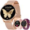 TAOPON Smartwatch Donna Orologio Chiamate Bluetooth: 1,27 Tondo Touch Orologi Smart Watch da Impermeabile Sport Fitness Contapassi Cardiofrequenzimetro Pressione Caloriec Oro Polso per Android iOS Telefono