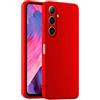 HULLIN Custodia per Telefono in Silicone Colorato, Adatta per Samsung Galaxy S24+ / Samsung Galaxy S24 Plus (6.7) - Rosso Cina
