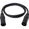 System-S Cavo audio, 100 cm, XLR 3 poli, adattatore maschio a maschio, colore: nero