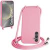 WenBaby Cover Compatible con Samsung Galaxy S26,Cellulare Girocollo Custodia con Cordino TPU Corda Silicone Case Bumper per Samsung Galaxy S26 Custodia, Rosa